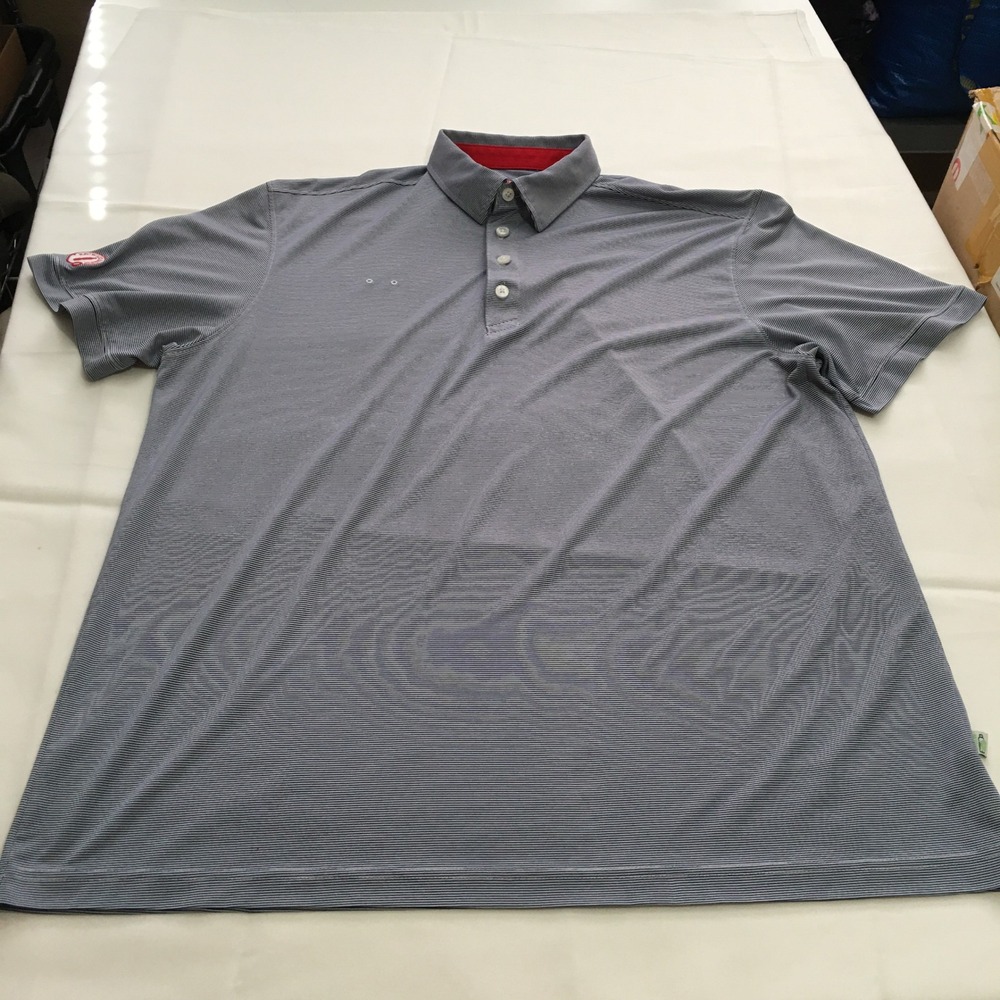 Chick-fil-A Team Style Oobe Polo Mens XL Blue Striped Employee Uniform S/S